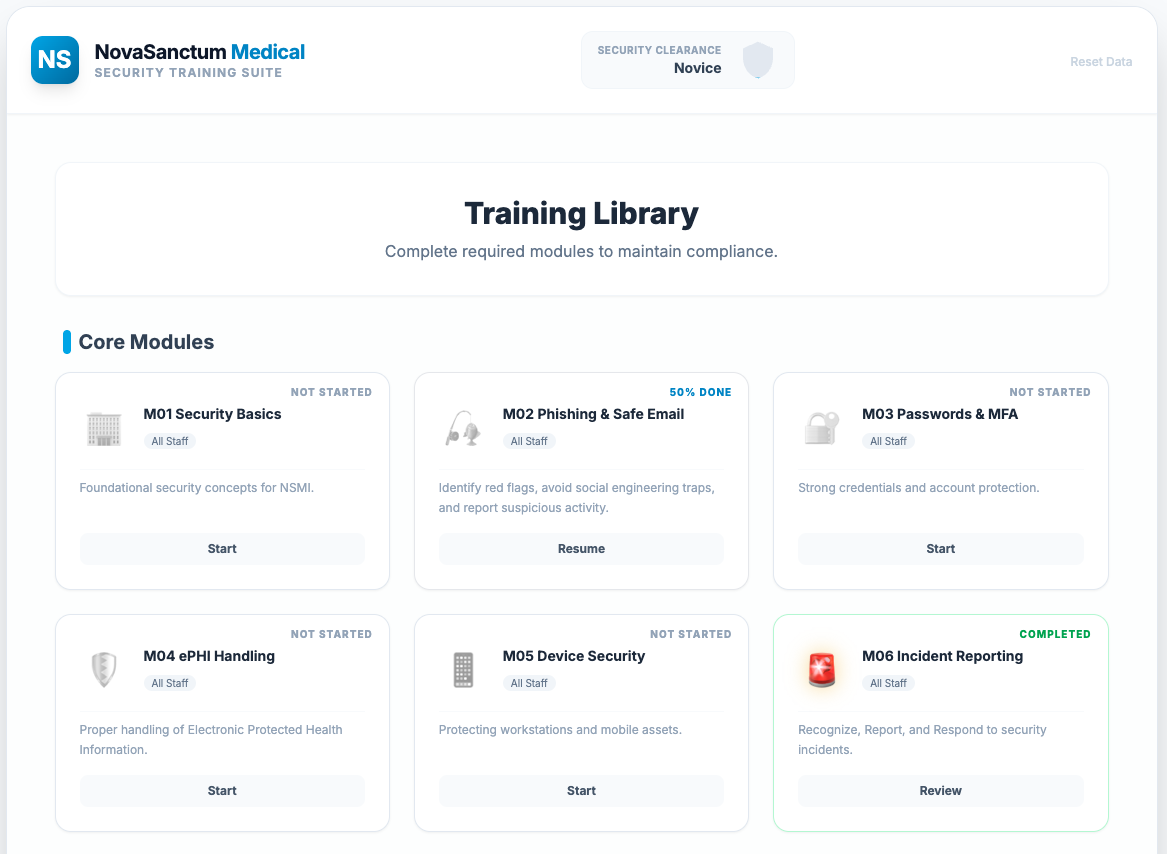 Security Training App